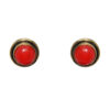 Gehna Jaipur Red Jasper Color Stone Stud Earrings In German Silver  For Girls & Women GE01-1475
