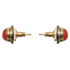 Gehna Jaipur Red Jasper Color Stone Stud Earrings In German Silver  For Girls & Women GE01-1475 - Image 4