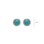 Gehna Jaipur Turquoise Color Stone Stud Earrings In German Silver  For Girls & Women GE01-1479 - Image 3
