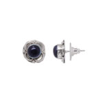 Gehna Jaipur Amethyst Color Stone Stud Earrings In German Silver  For Girls & Women GE01-1481 - Image 5