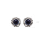 Gehna Jaipur Amethyst Color Stone Stud Earrings In German Silver  For Girls & Women GE01-1481 - Image 3