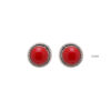 Gehna Jaipur Red Jasper Color Stone Stud Earrings In German Silver  For Girls & Women GE01-1483 - Image 3