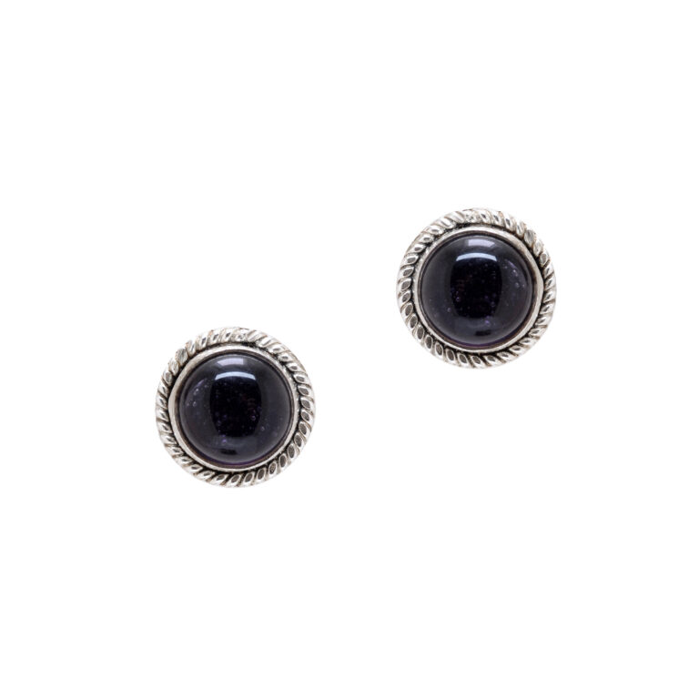 Gehna Jaipur Amethyst Color Stone Stud Earrings In German Silver  For Girls & Women GE01-1484