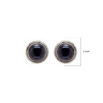 Gehna Jaipur Amethyst Color Stone Stud Earrings In German Silver  For Girls & Women GE01-1484 - Image 3