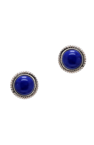 Gehna Jaipur Dumortierite Color Stone Stud Earrings In German Silver  For Girls & Women GE01-1485