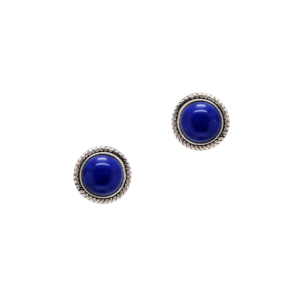Gehna Jaipur Dumortierite Color Stone Stud Earrings In German Silver  For Girls & Women GE01-1485