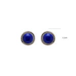 Gehna Jaipur Dumortierite Color Stone Stud Earrings In German Silver  For Girls & Women GE01-1485 - Image 3