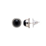 Gehna Jaipur Black Spinel Color Stone Stud Earrings In German Silver  For Girls & Women GE01-1486 - Image 4