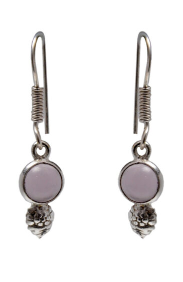 Gehna Jaipur Rose Quartz Color Stone Earrings In German Silver  For Girls & Women GE01-1496