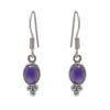 Gehna Jaipur Bezel Jewelry Amethyst Color Stone Earrings In German Silver  For Girls & Women GE01-1498