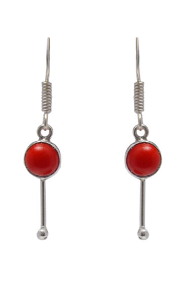 Gehna Jaipur Red Jasper Stone Earrings In German Silver  For Girls & Women GE01-1501