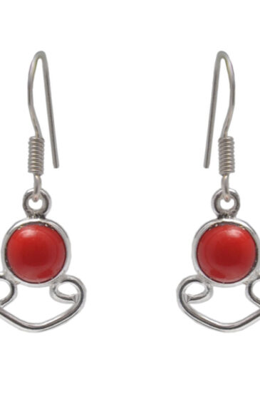 Gehna Jaipur Red Jasper Stone Earrings In German Silver  For Girls & Women GE01-1503