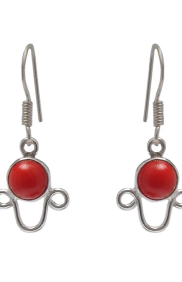 Gehna Jaipur Red Jasper Stone Earrings In German Silver  For Girls & Women GE01-1504