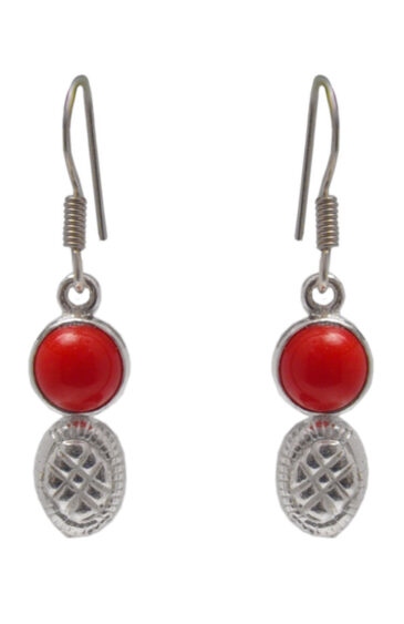 Gehna Jaipur Red Jasper Stone Earrings In German Silver  For Girls & Women GE01-1505