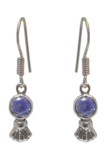 Gehna Jaipur Bezel Jewelry Amethyst Color Stone Earrings In German Silver  For Girls & Women GE01-1507