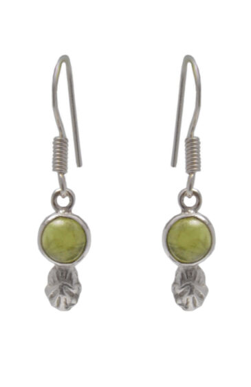 Gehna Jaipur Peridot Color Stone Earrings In German Silver  For Girls & Women GE01-1508