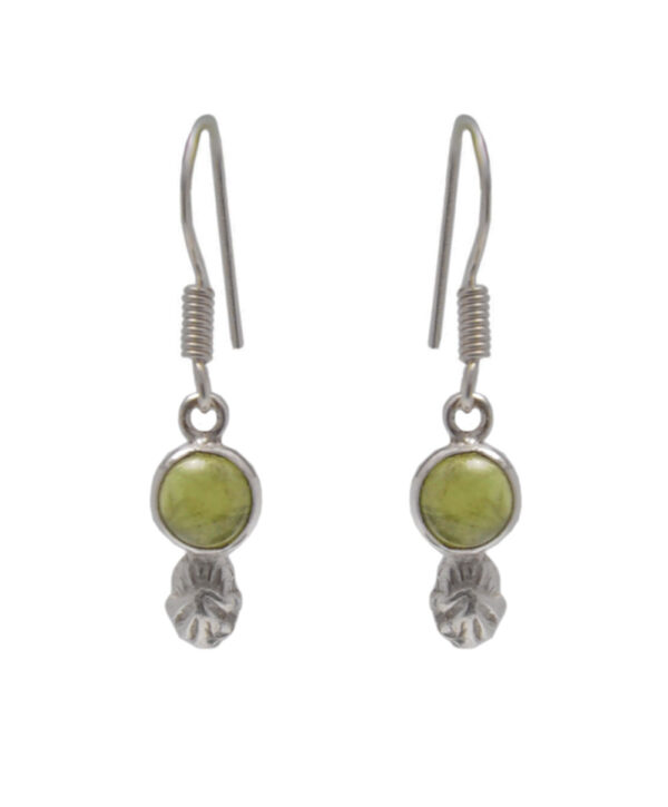 Gehna Jaipur Peridot Color Stone Earrings In German Silver  For Girls & Women GE01-1508