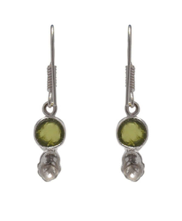 Gehna Jaipur Peridot Color Stone Earrings In German Silver  For Girls & Women GE01-1508 - Image 4