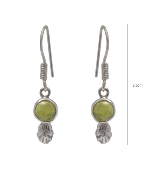 Gehna Jaipur Peridot Color Stone Earrings In German Silver  For Girls & Women GE01-1508 - Image 3