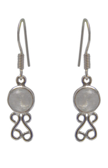 Gehna Jaipur White Moonstone Earrings In German Silver  For Girls & Women GE01-1509