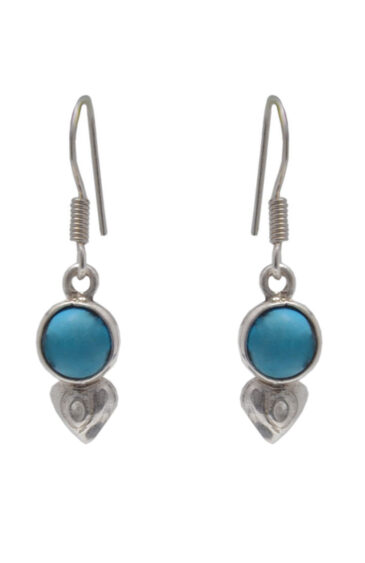 Gehna Jaipur Blue Chalcedony Color Stone Earrings In German Silver  For Girls & Women GE01-1510