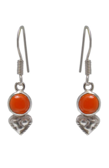 Gehna Jaipur Carnelian Color Stone Earrings In German Silver  For Girls & Women GE01-1511