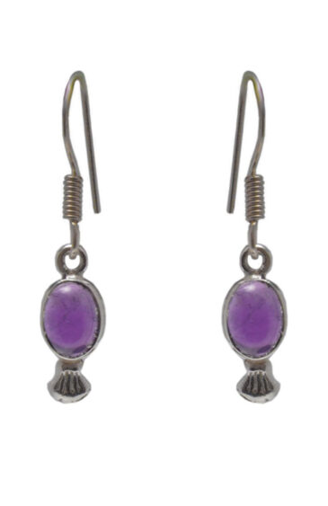 Gehna Jaipur Amethyst Color Stone Earrings In German Silver  For Girls & Women GE01-1512