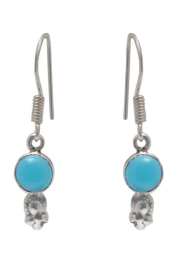 Gehna Jaipur Blue Chalcedony Color Stone Earrings In German Silver  For Girls & Women GE01-1514