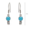 Gehna Jaipur Blue Chalcedony Color Stone Earrings In German Silver  For Girls & Women GE01-1514 - Image 3