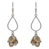 Gehna Jaipur Citrine Color Stone Bezel Setting Earrings In German Silver  For Girls & Women GE01-1519