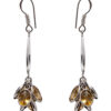 Gehna Jaipur Citrine Color Stone Bezel Setting Earrings In German Silver  For Girls & Women GE01-1519 - Image 4