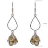 Gehna Jaipur Citrine Color Stone Bezel Setting Earrings In German Silver  For Girls & Women GE01-1519 - Image 3