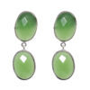 Gehna Jaipur Green Prehnite Stone Stud Earrings In German Silver  For Girls & Women GE01-1522