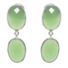 Gehna Jaipur Green Prehnite Stone Stud Earrings In German Silver  For Girls & Women GE01-1522 - Image 4