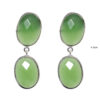 Gehna Jaipur Green Prehnite Stone Stud Earrings In German Silver  For Girls & Women GE01-1522 - Image 3