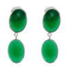 Gehna Jaipur Green Onyx Stone Stud Earrings In German Silver  For Girls & Women GE01-1523