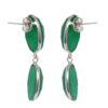 Gehna Jaipur Green Onyx Stone Stud Earrings In German Silver  For Girls & Women GE01-1523 - Image 4