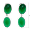 Gehna Jaipur Green Onyx Stone Stud Earrings In German Silver  For Girls & Women GE01-1523 - Image 3