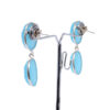 Gehna Jaipur Blue Chalcedony Stone Stud Earrings In German Silver  For Girls & Women GE01-1525 - Image 4