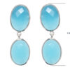 Gehna Jaipur Blue Chalcedony Stone Stud Earrings In German Silver  For Girls & Women GE01-1525 - Image 3