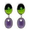 Gehna Jaipur Amethyst And Peridot Stone Stud Earrings In German Silver  For Girls & Women GE01-1535