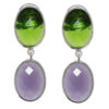 Gehna Jaipur Amethyst And Peridot Stone Stud Earrings In German Silver  For Girls & Women GE01-1535 - Image 5