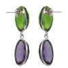 Gehna Jaipur Amethyst And Peridot Stone Stud Earrings In German Silver  For Girls & Women GE01-1535 - Image 4