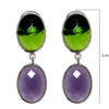 Gehna Jaipur Amethyst And Peridot Stone Stud Earrings In German Silver  For Girls & Women GE01-1535 - Image 3