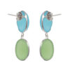 Gehna Jaipur Blue Chalcedony & Prehnite Studded Earrings In German Silver  For Girls & Women GE01-1537 - Image 4