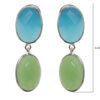 Gehna Jaipur Blue Chalcedony & Prehnite Studded Earrings In German Silver  For Girls & Women GE01-1537 - Image 3