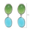 Gehna Jaipur Blue Chalcedony & Prehnite Studded Earrings In German Silver  For Girls & Women GE01-1539 - Image 3