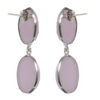 Gehna Jaipur Rose Quartz Stone Stud Earrings In German Silver  For Girls & Women GE01-1540 - Image 4