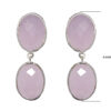 Gehna Jaipur Rose Quartz Stone Stud Earrings In German Silver  For Girls & Women GE01-1540 - Image 3