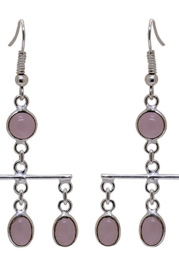 Gehna Jaipur Rose Quartz Color Stone Studded Dangler Style Earrings For Girls & Women GE01-1546